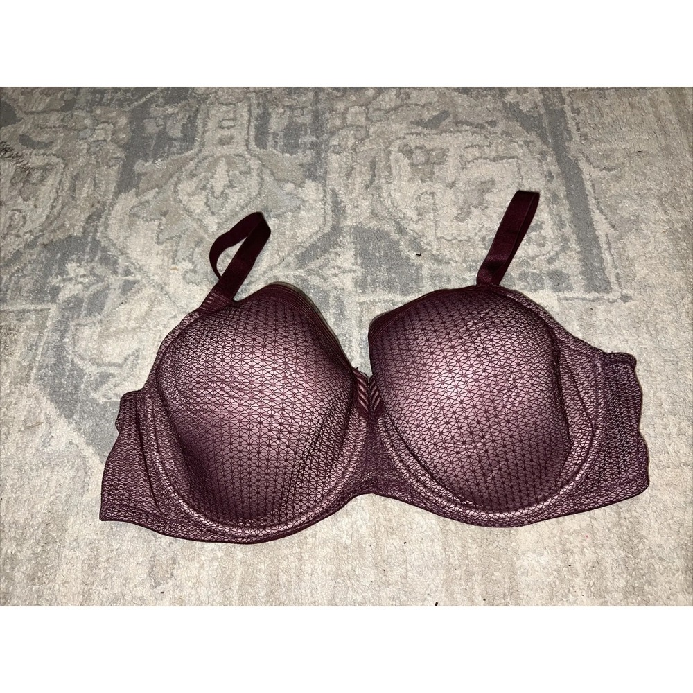 Third Love 46C Bra Modern Mesh Balconette Brown‎ Maroon